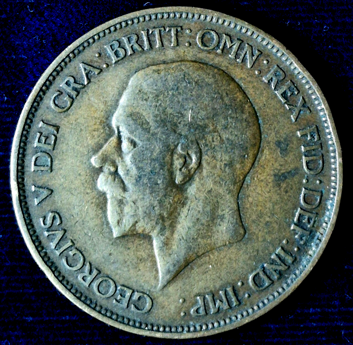 1936 Great Britain One Penny King George V Clear Details VF-XF Features This One
