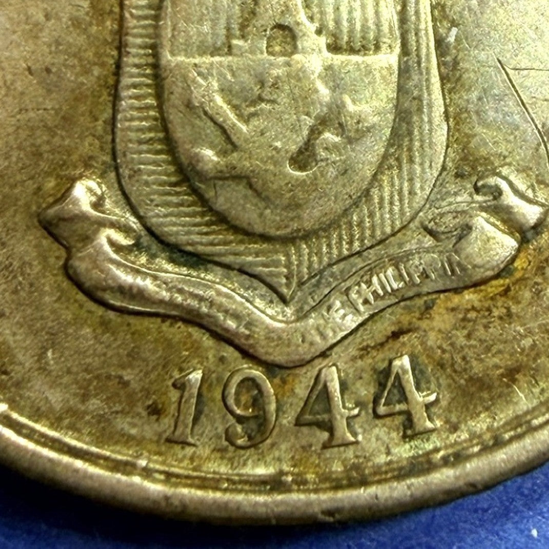 1944-D Philippines 20 Centavos .750 Silver WWII Liberation Coin VF XF US Denver
