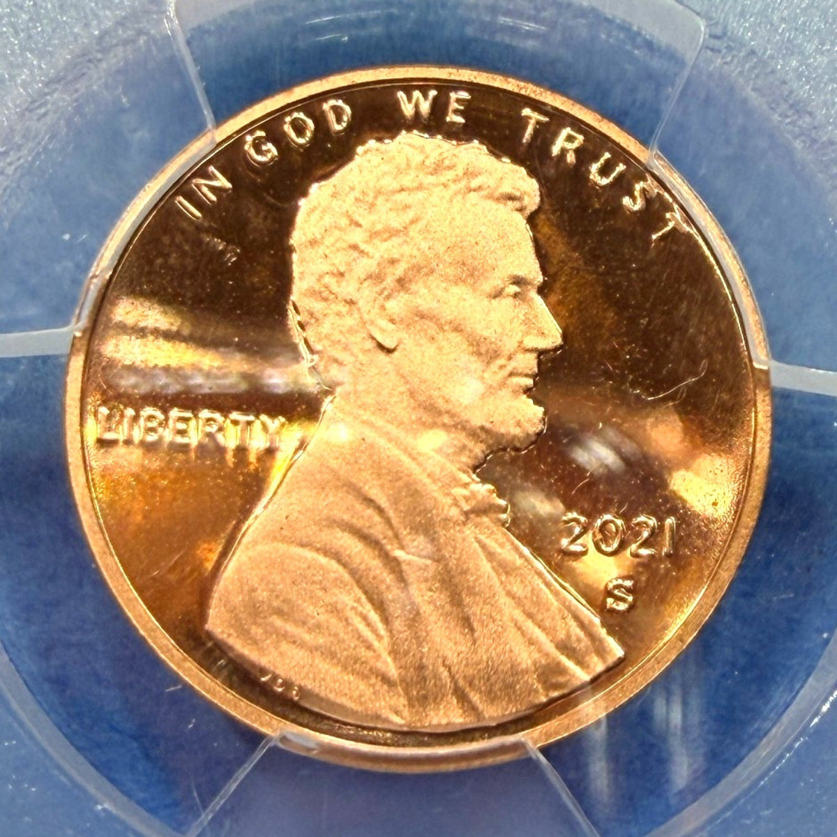2021-S Lincoln Shield Cent Proof PCGS PR69DCAM First Strike Flag Label 1C - photo 2