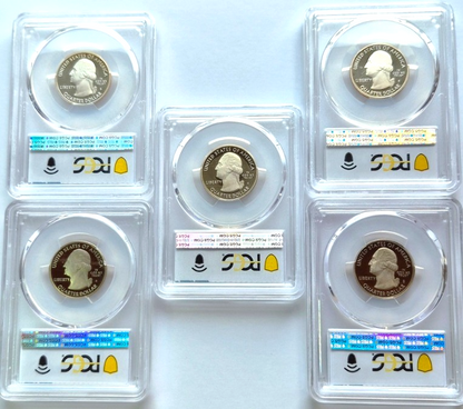 2010 S National Parks 5 Coin Quarter Set PCGS PR69DCAM Special Flag NP Label