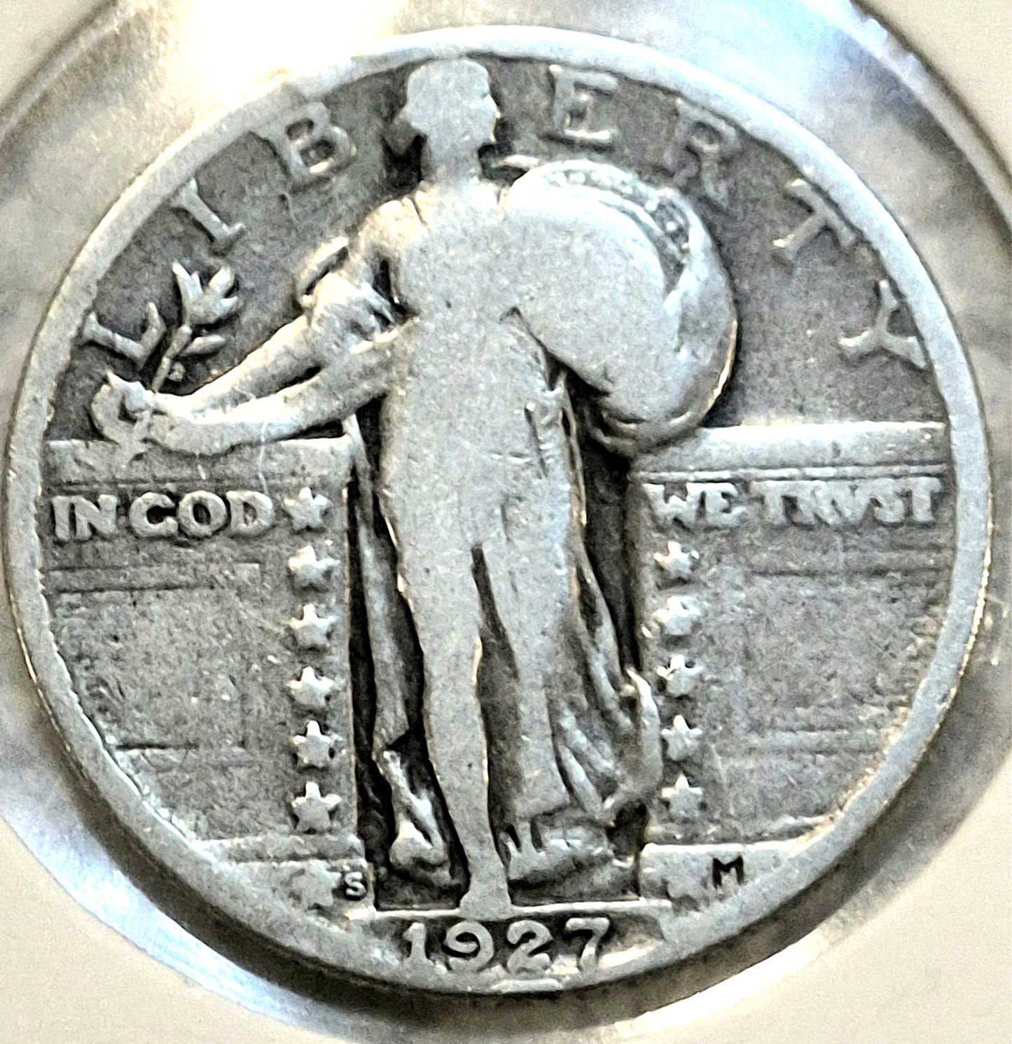 1927S, 1927D, 1927P US Standing Liberty 90% Silver Quarters Strong VG+ Features