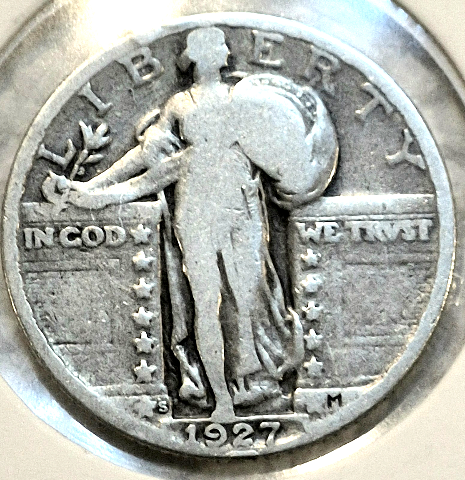 1927S, 1927D, 1927P US Standing Liberty 90% Silver Quarters Strong VG+ Features
