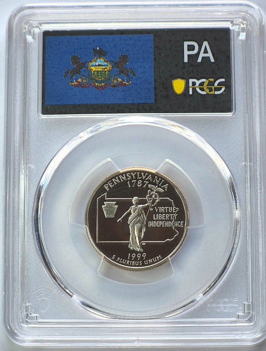 1999-S State Quarter Pennsylvania PCGS Highly Graded PR69DCAM 25C