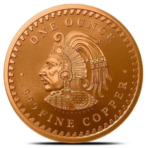 🔥 Cuauhtémoc Aztec Calendar 1 Oz .999 Copper Round Semi-Rare Collectible Coin