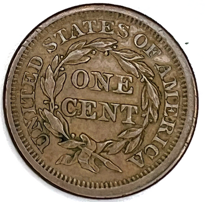 ✅ 1851 Coronet Braided Hair Large Cent AMAZING AU DETAIL Nice Color Sharp Strike