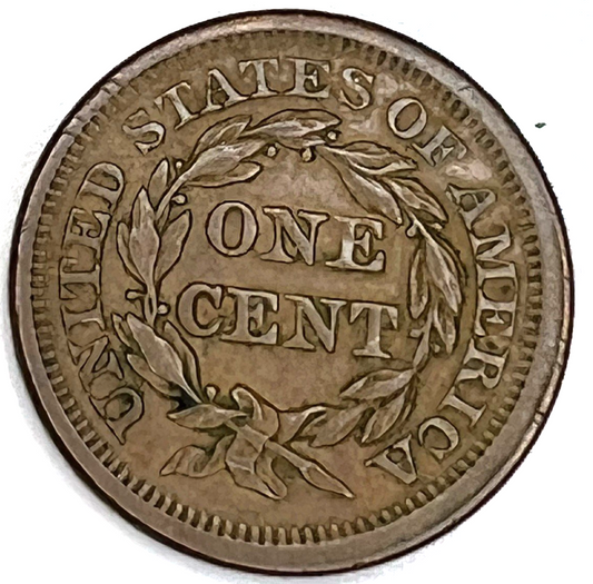 ✅ 1851 Coronet Braided Hair Large Cent AMAZING AU DETAIL Nice Color Sharp Strike