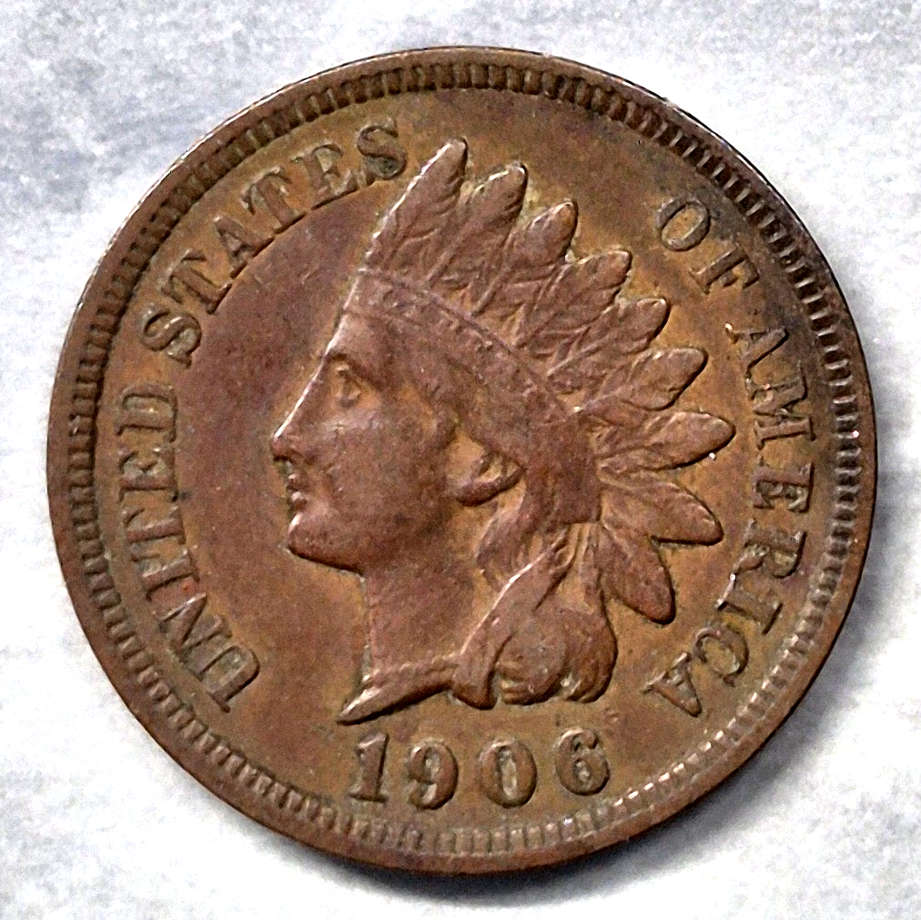 1906 Indian Head Cent Penny 1C VF Very Fine Bronze Philadelphia Antique US Coin