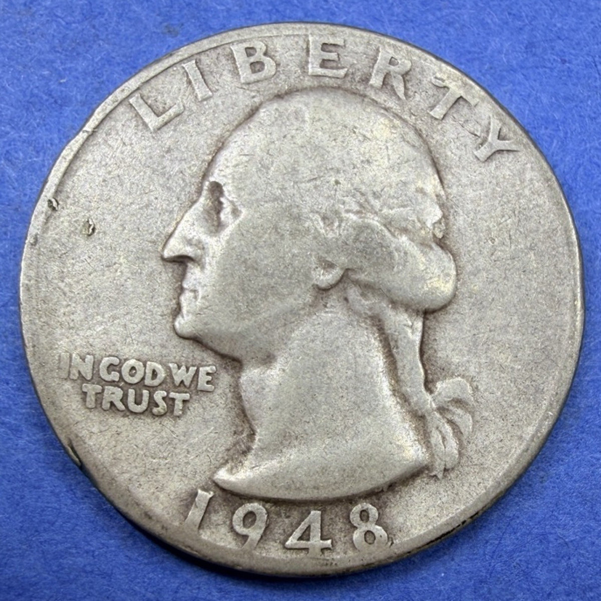 1948-S Washington Quarter 25C F Fine 90% Silver San Francisco Mint US Coin