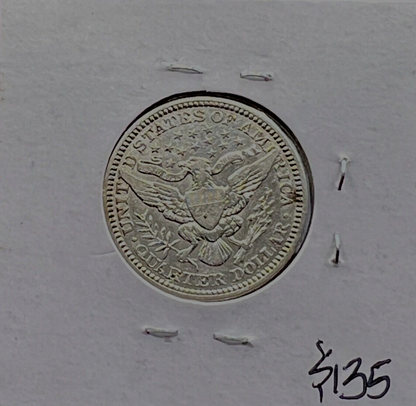 1915 Barber 90% Silver Quarter 25c Very Collectible Crisp VF-XF Features