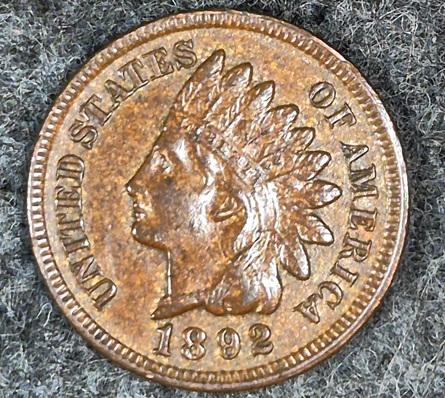 1892 Indian Head Cent Choice Crisp AU-MS Features High Grade Toned See Video