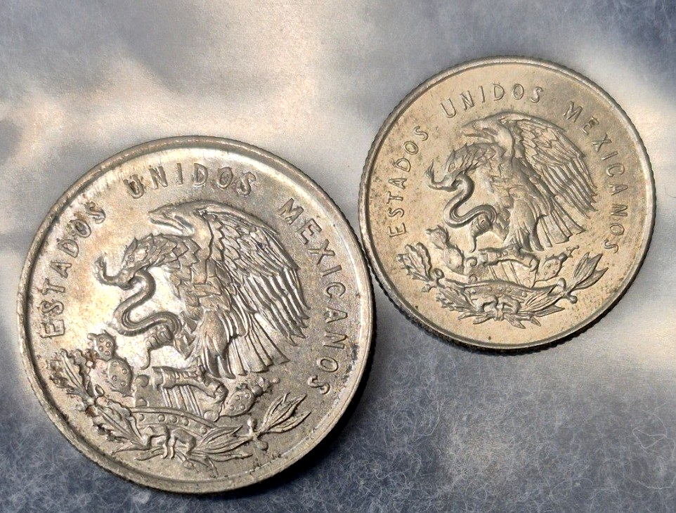 1950 Mexico 50 & 25 Centavos .300 Silver Plata Cuauhtemoc Balanza First Year Lot