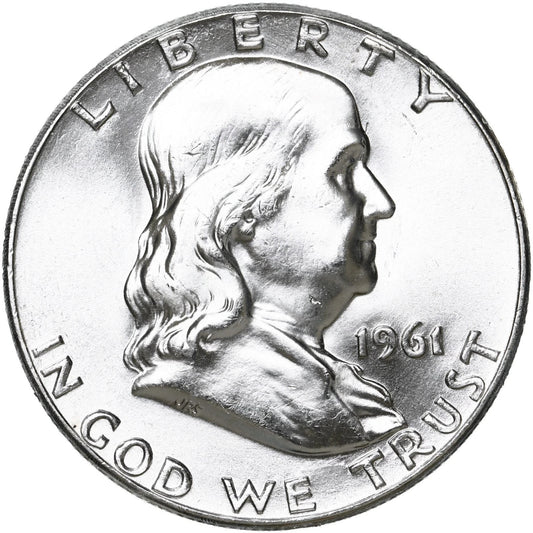 1961 (P) Ben Franklin Half Dollar 90% Silver BU Uncirculated 50c Coin