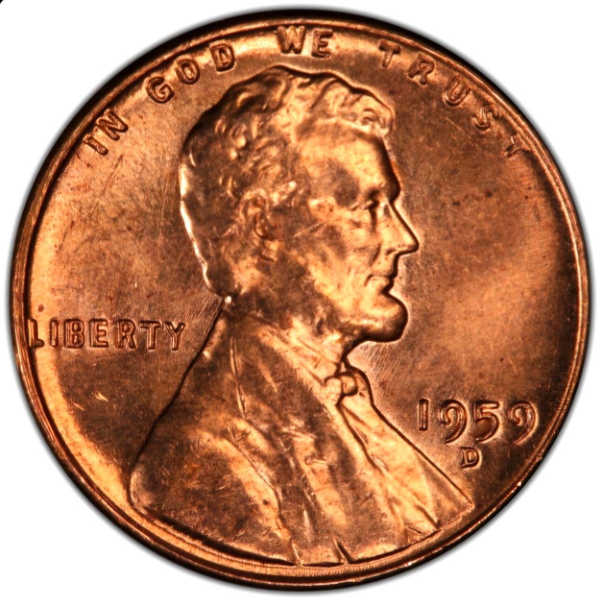1959 D Lincoln Memorial Cent BU Brilliant Uncirculated 1C From OBW Bank Roll