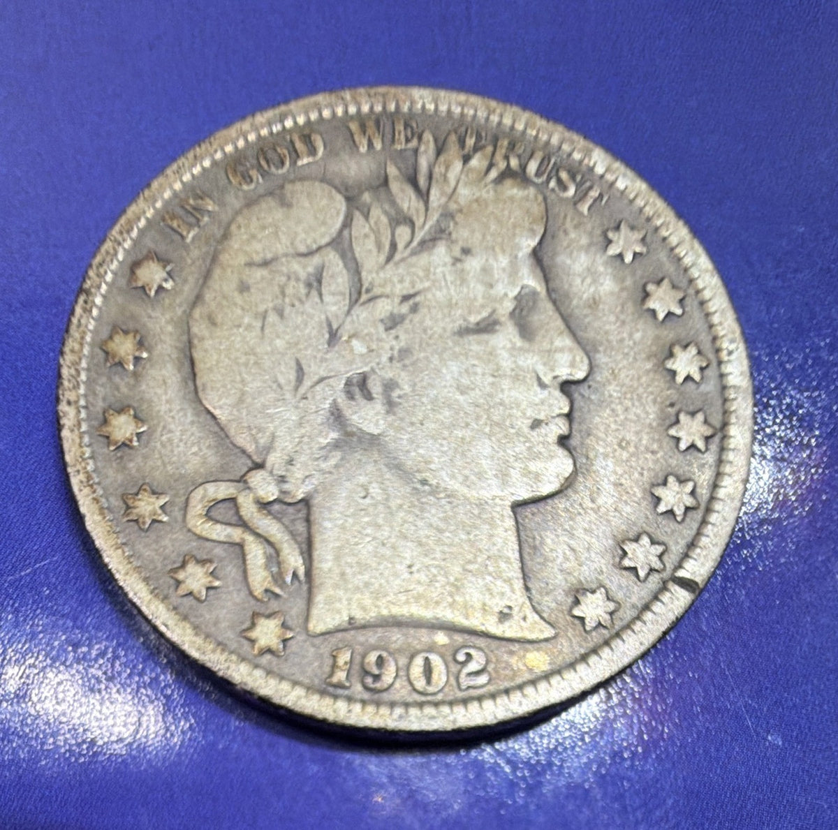 1902 Barber Half Dollar 50C F Fine 90% Silver US Coin Philadelphia