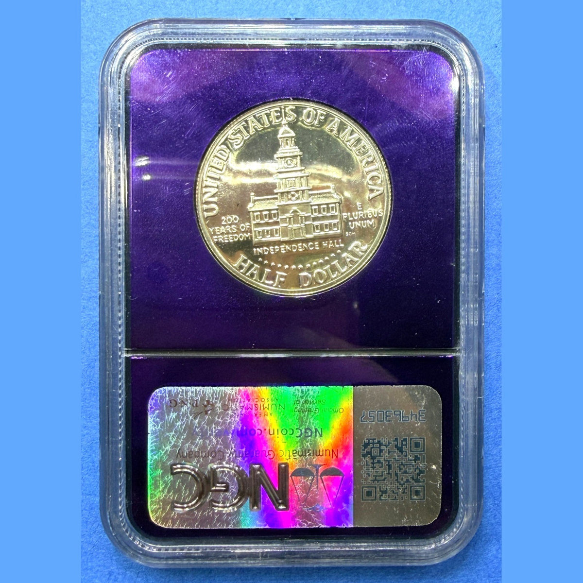 1976-S Kennedy Half Dollar Proof NGC PF69 40% Silver Bicentennial Bee Label 50C