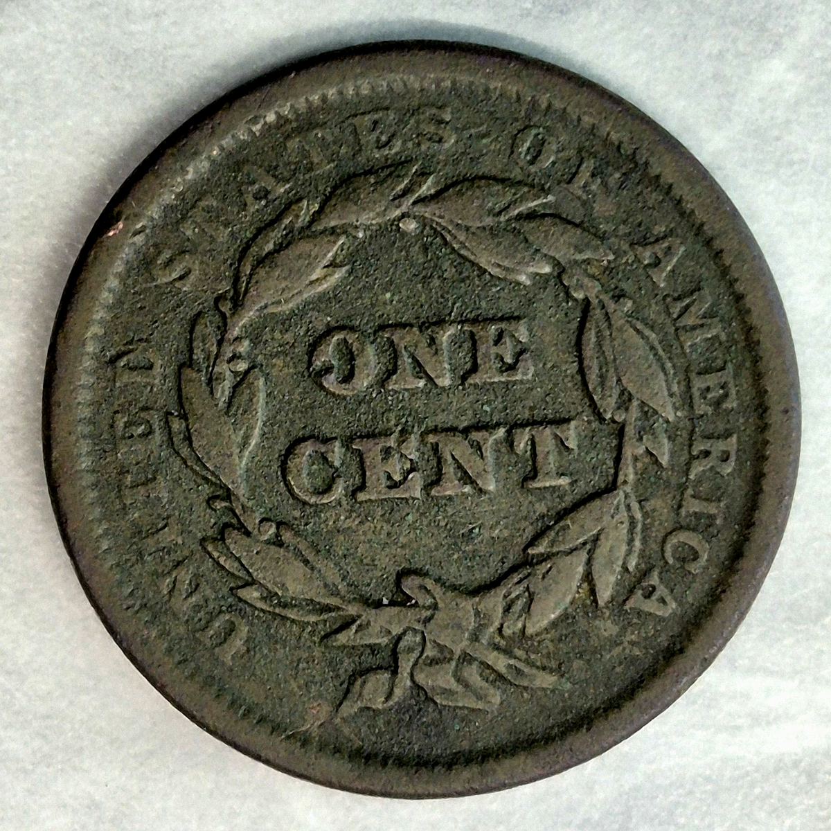 1841 Braided Hair Large Cent N-5 R-3 1C Fine Lowest Mintage of 1840s US Coin