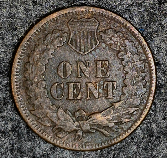 1874 Indian Head Cent Penny, F+/VF Features, LIBERTY, Receive Coin Pictured 1C