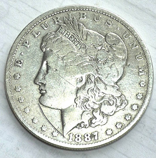 1887-O Morgan 90% Silver Dollar Strong F-VF Features