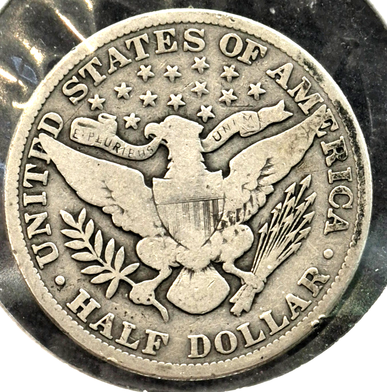 1912 Barber Half Dollar 90% Silver 50C Full Motto, Full Rims, Partial Liberty