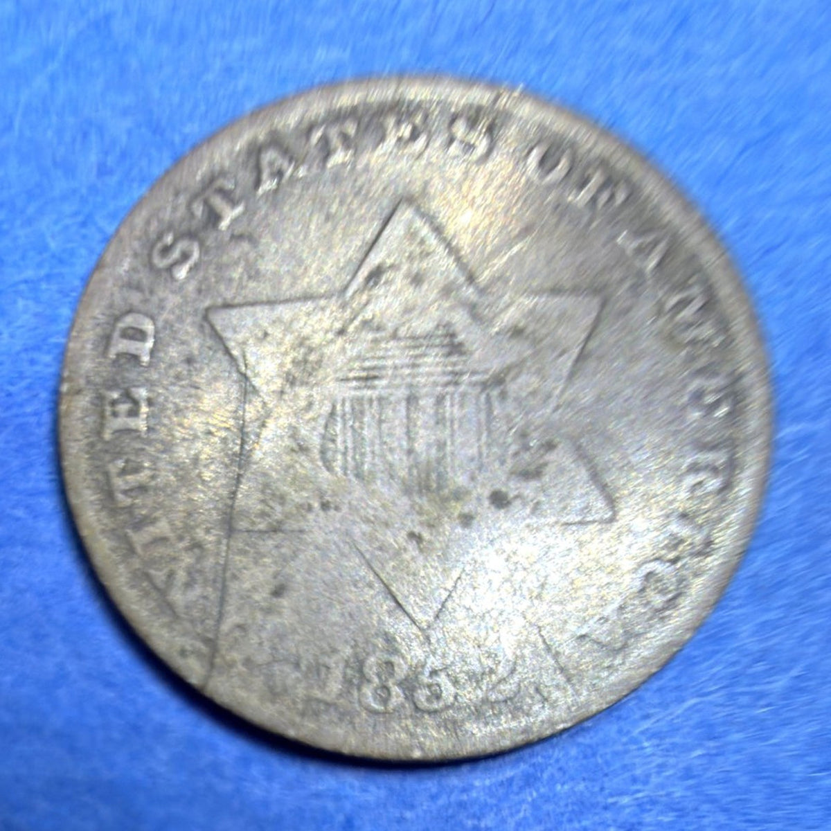 1852 Silver Three Cent Piece Trime 3C VG Very Good 75% Silver US Coin