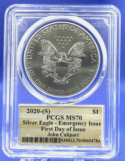 2020-S ASE Coach John Calapari PCGS PERFECT MS70 FDOI Basketball HOF 1 of 22