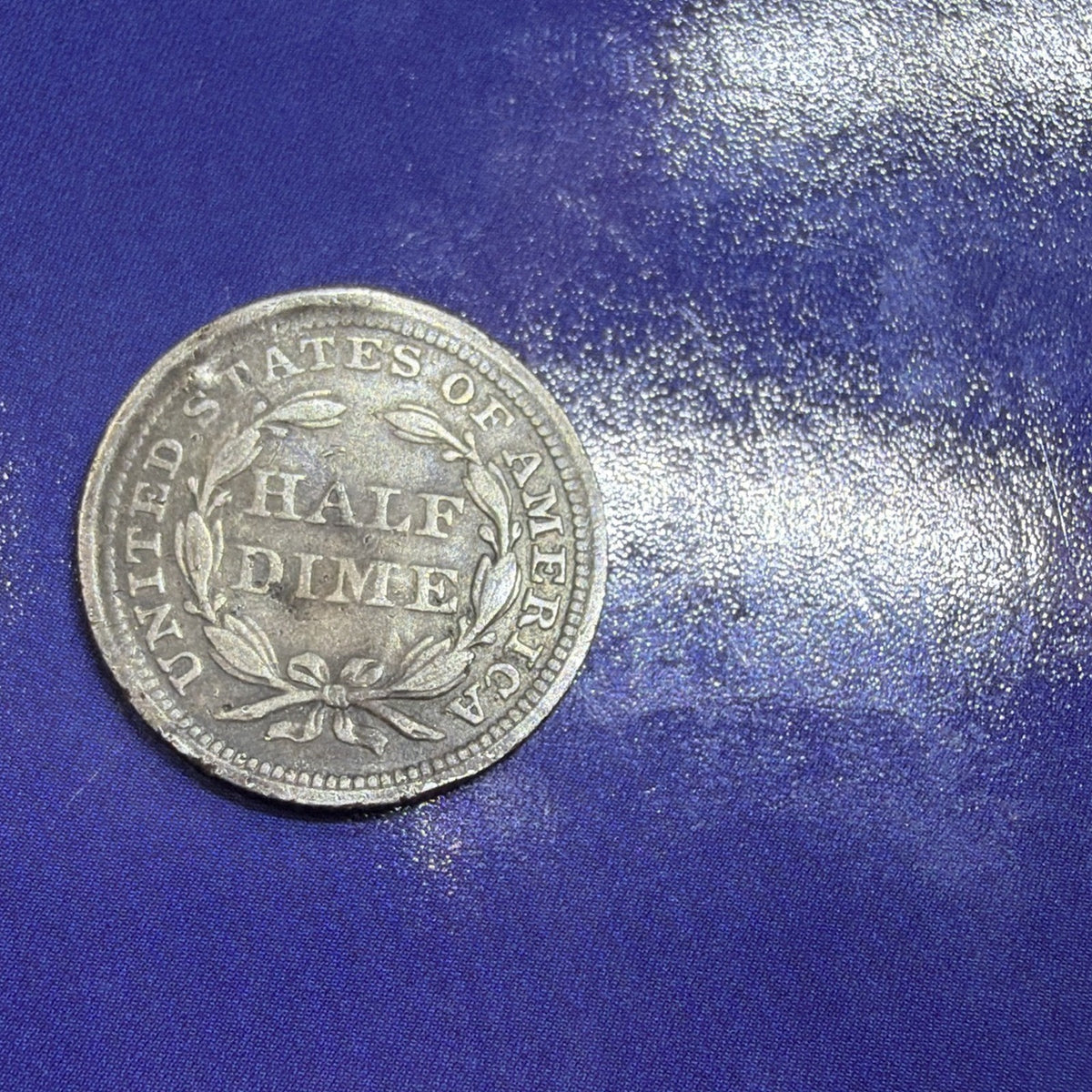 1857 Seated Liberty Half Dime 5C G Good Bent 90% Silver US Coin Philadelphia