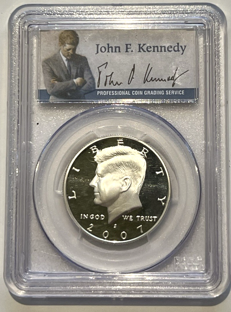 2007 S Silver Proof Kennedy Half Dollar PCGS PR69 DCAM JFK Signature Label