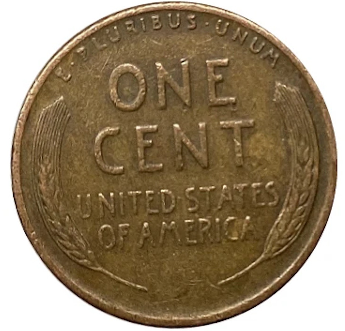 1942 S Lincoln Cent Good (G) to Very Good (VG) Circulated Condition Copper Penny