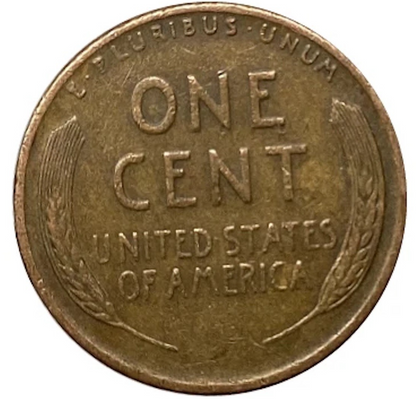 1942 S Lincoln Cent Good (G) to Very Good (VG) Circulated Condition Copper Penny