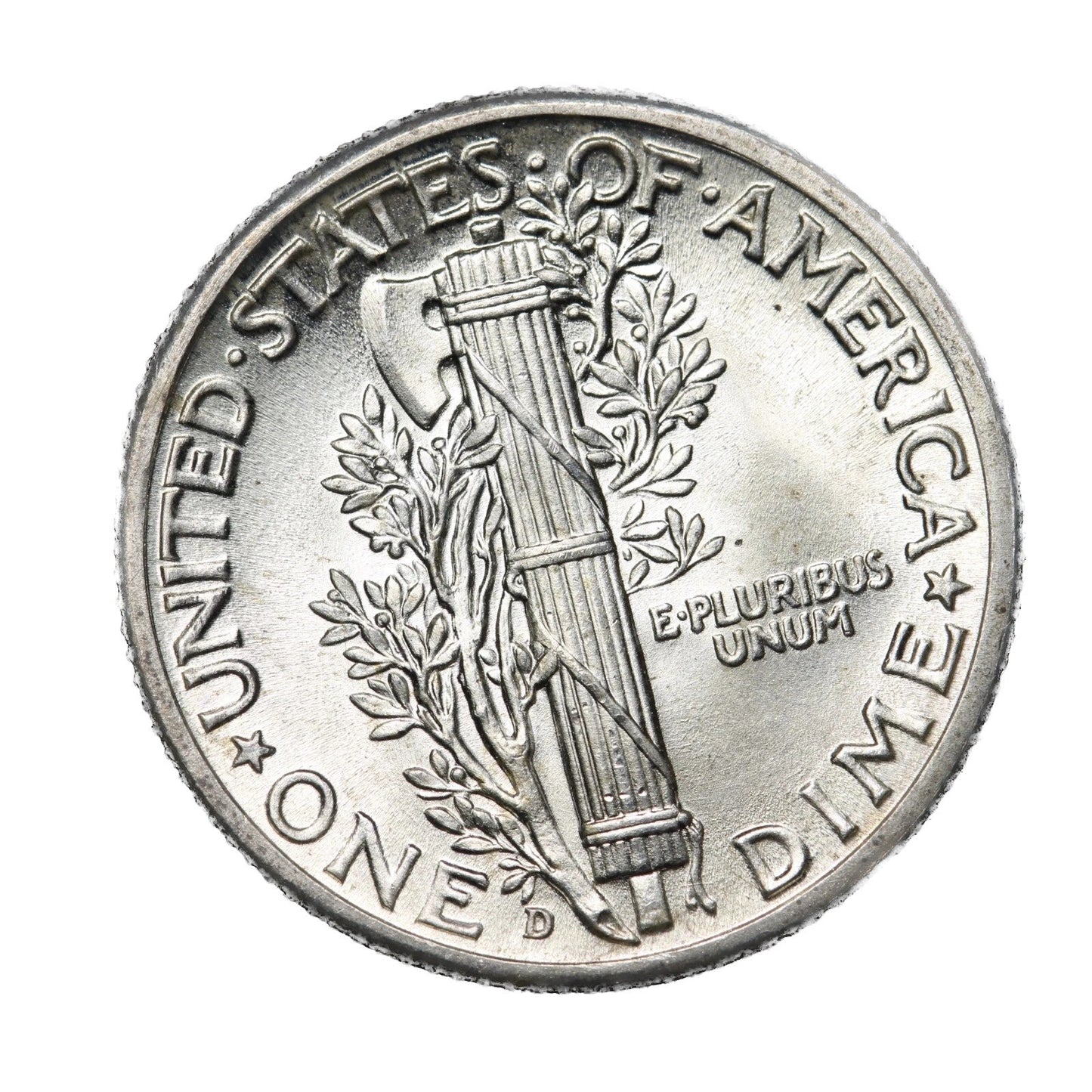 1940 D Mercury Dime BU Brilliant Uncirculated 90% Silver 10c FSB White Coin