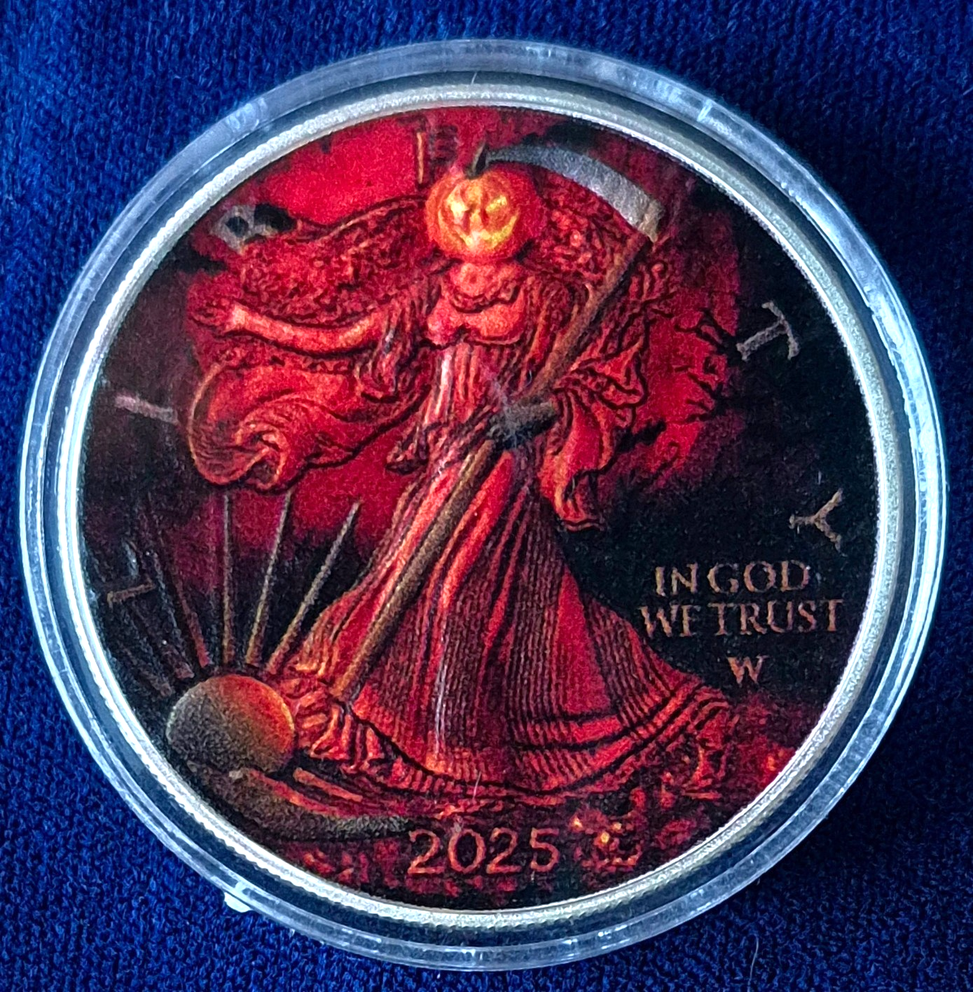 2025 Limited Edition Halloween Colorized .999 Silver Eagle 1$ Only 499 Minted