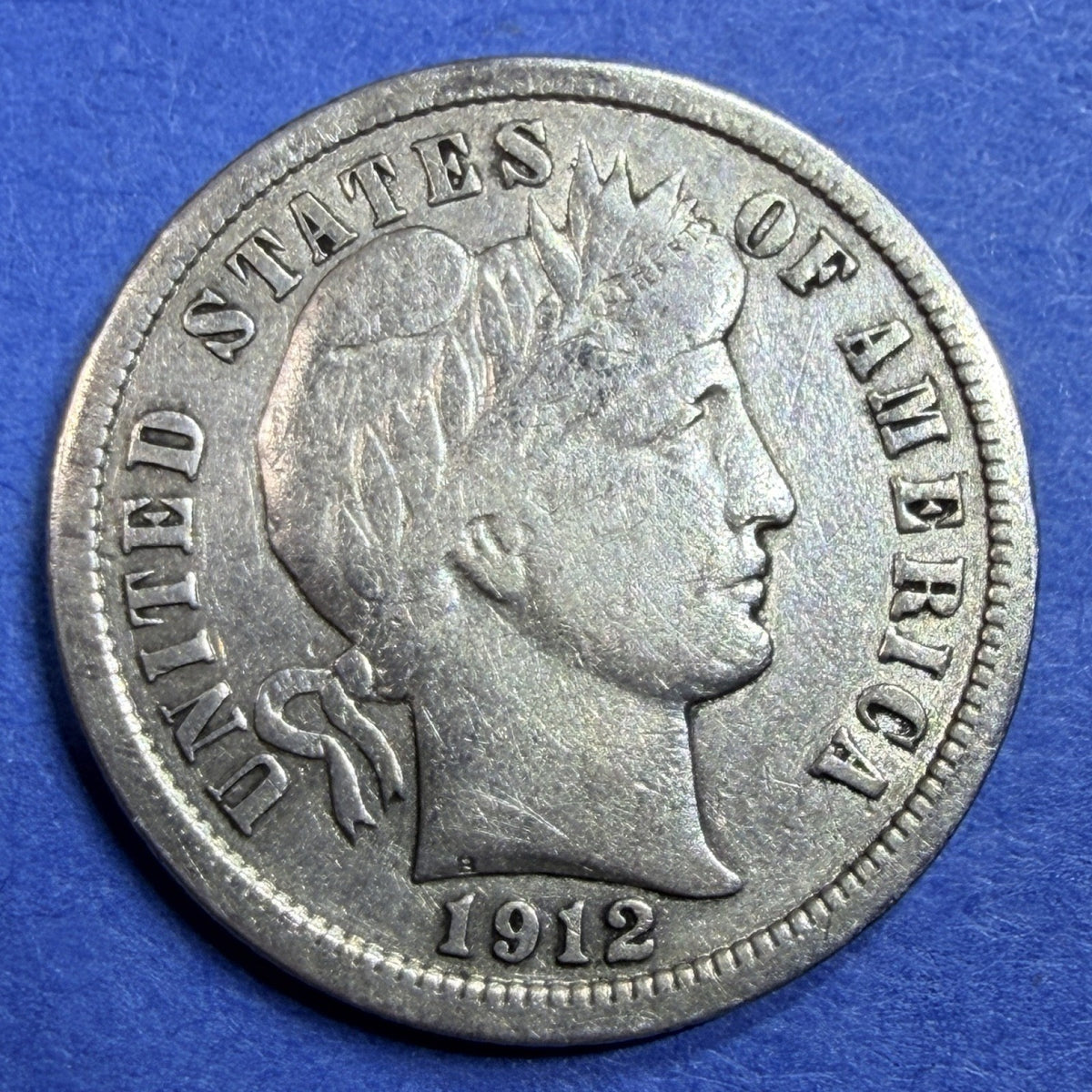 1912 Barber Dime 10C VF Very Fine Philadelphia Mint 90% Silver US Coin