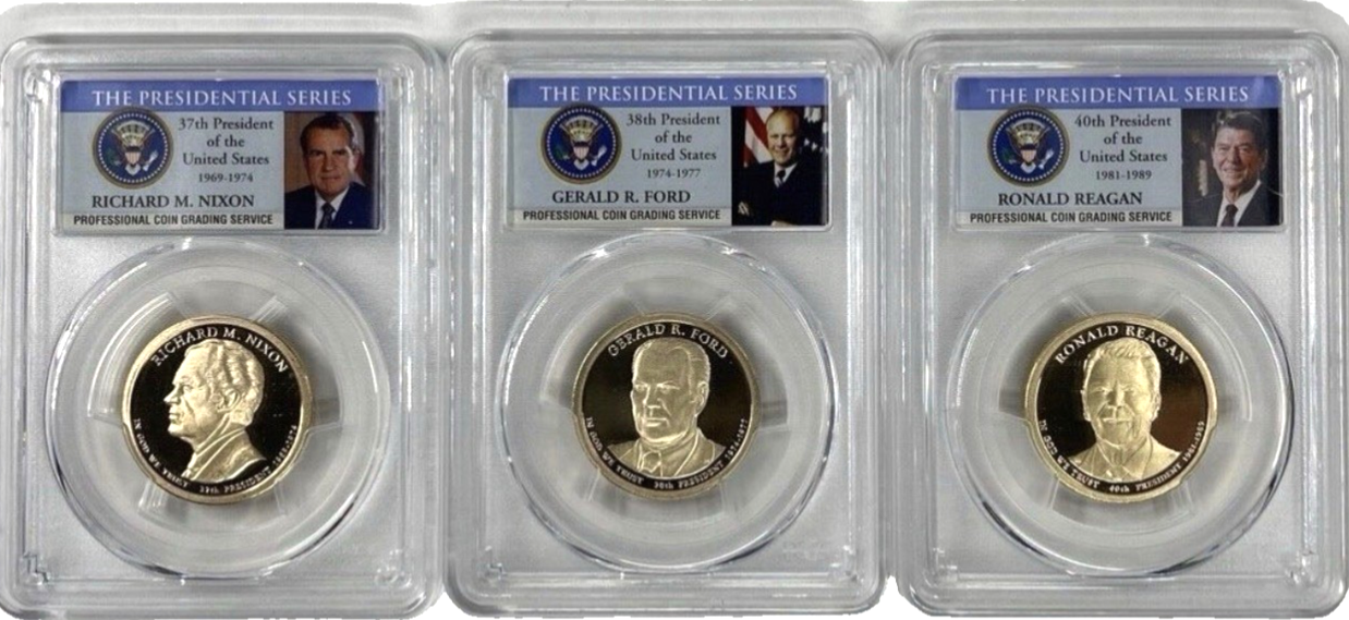 2007-2016 Presidential Dollars PCGS PR69DCAM Complete 39 Proof Coins Set + Case