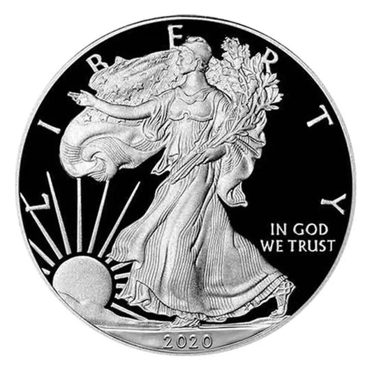 2020-W Proof $1 American Silver Eagle Box, OGP & COA 1 oz Silver Coin in Capsule