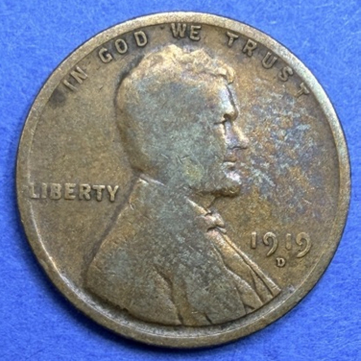 1919-D Lincoln Wheat Cent 1C G Good Denver Mint Brown Penny Early Date US Coin