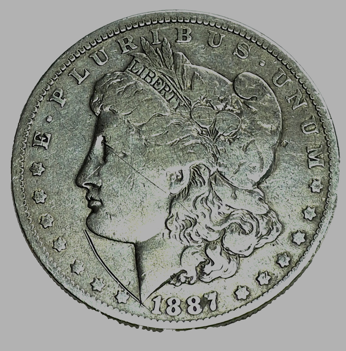 1887-O Morgan 90% Silver Dollar Strong F-VF Features $1 US Coin