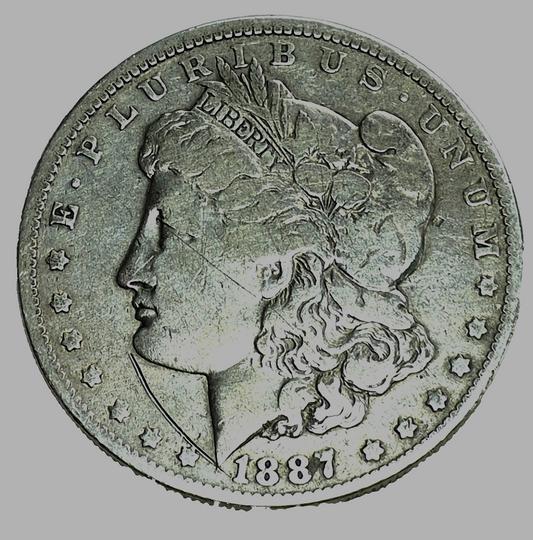 1887-O Morgan 90% Silver Dollar Strong F-VF Features $1 US Coin