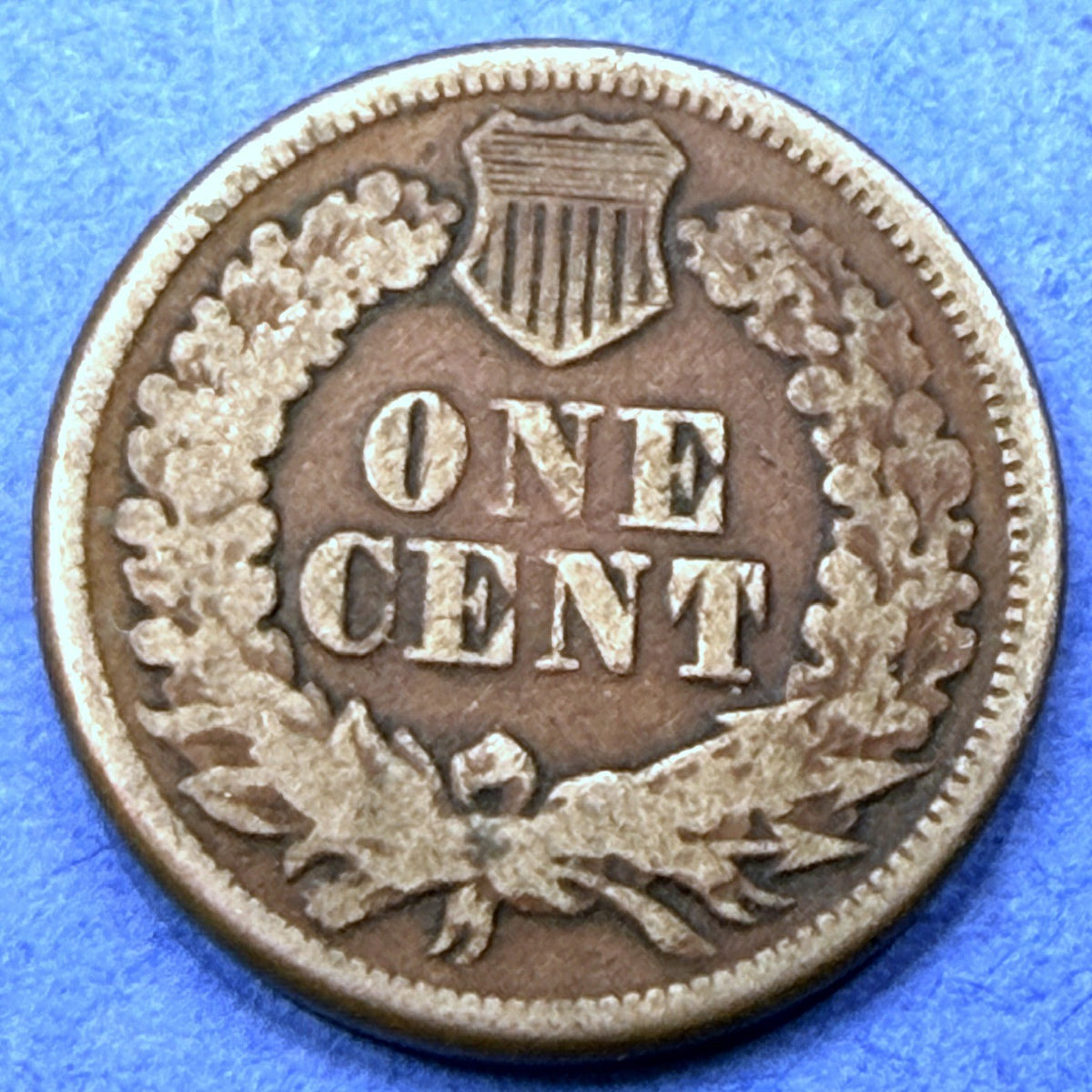 1863 Indian Head Cent 1C Copper Nickel Civil War Date VF Oak Wreath Shield Coin