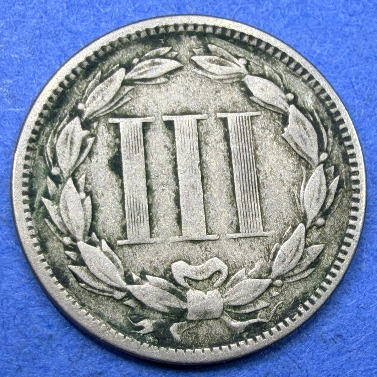 1865 Three Cent Nickel 3C VF Very Fine First Year of Issue Civil War Era Coin