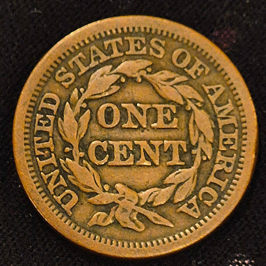 1845 Braided Hair Large Cent N5 R1 GSID 1111 Strong VF+ Features