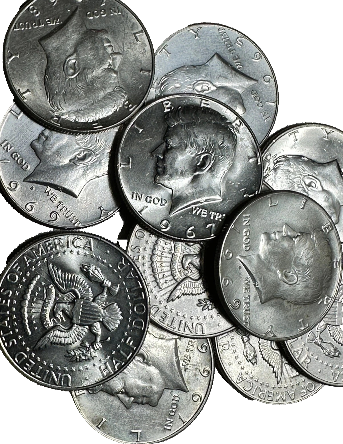 1965-1970 Kennedy Half Dollars 40% SILVER Coin Random Selection