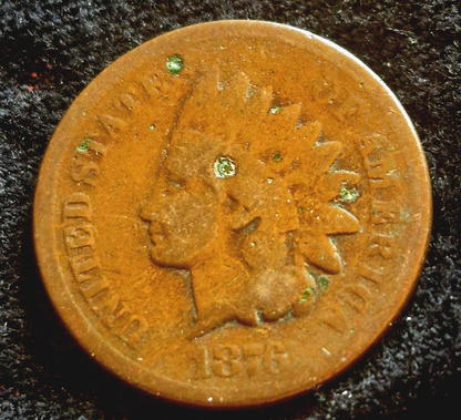 1876 BN Indian Head Cent G-VG Features Better Collectable Date Enviro Damage 2