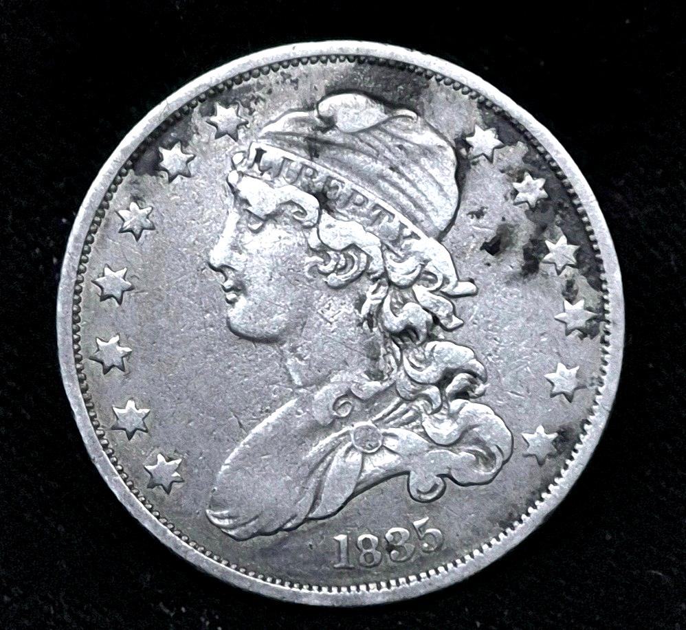 1835 Capped Bust Quarter 90 % Silver Type 2 Motto Removed, Strong XF Features