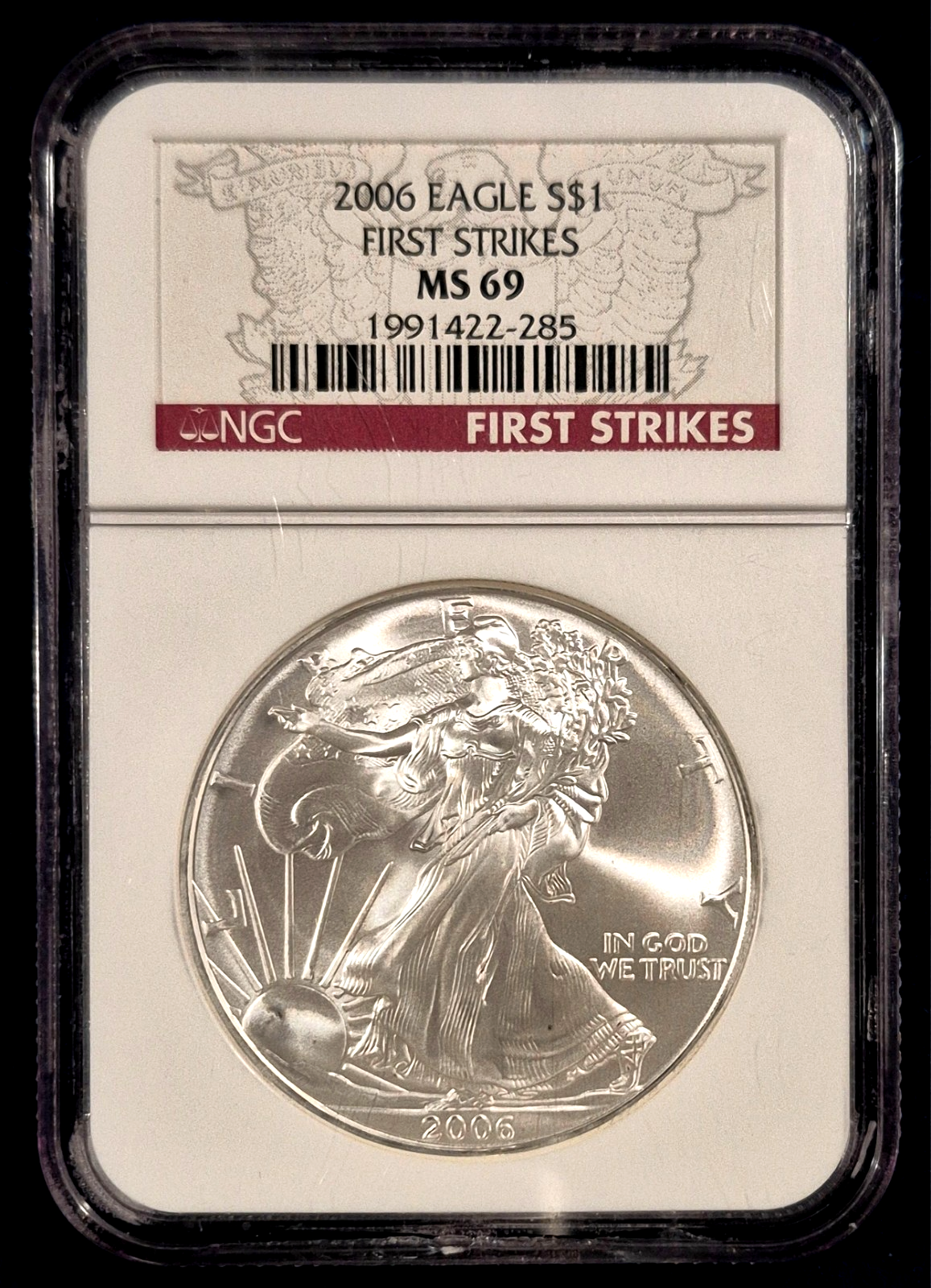 2006 American .999 Silver Eagle “First Strikes” NGC Near Perfect MS69 Red Label