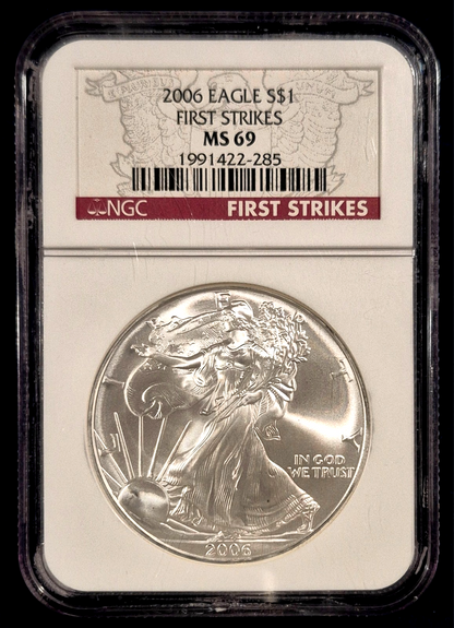 2006 American .999 Silver Eagle “First Strikes” NGC Near Perfect MS69 Red Label