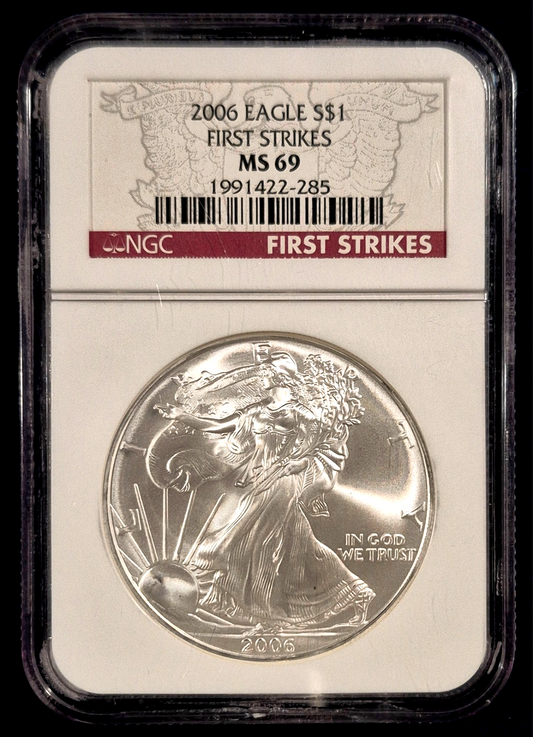 2006 American .999 Silver Eagle “First Strikes” NGC Near Perfect MS69 Red Label