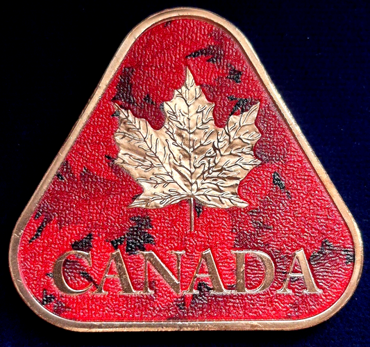 2024 1oz Triangular Colorized Canadian Maple Leaf Copper Bars (Beautiful)