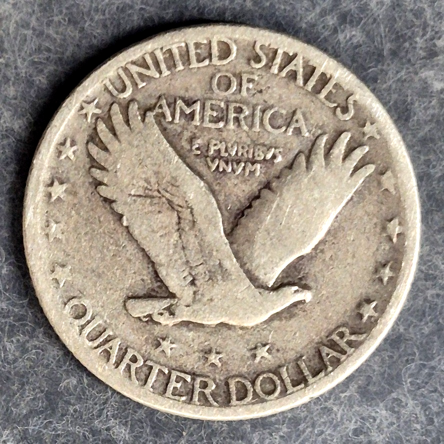 1930 P Standing Liberty Quarter 25c 90% Silver VG Final Year Type 2 Philadelphia