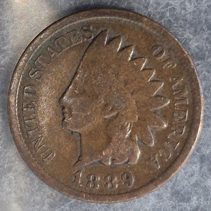 1889 Indian Head Cent Penny 1C VG Very Good Bronze 19th Century US Coin