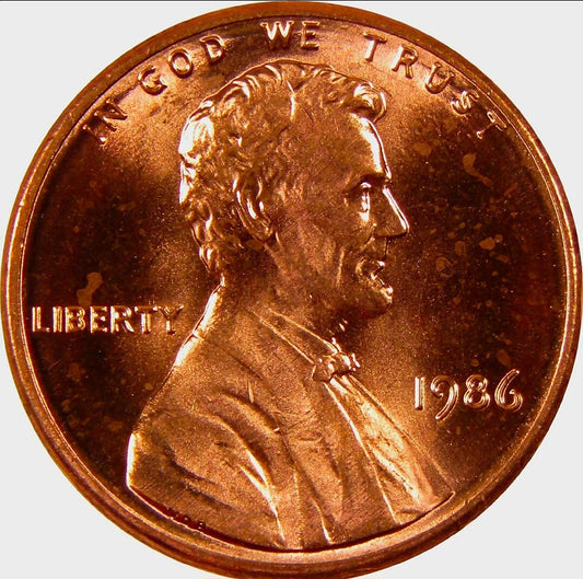 1986 P Lincoln Memorial BU Brilliant Uncirculated 1C From 🔥OBW Bank Roll🔥